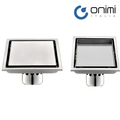 Onimi FT155-6 150 x 150mm Matt Silver Square Stainless Steel Floor Trap