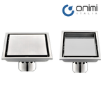 Onimi FT155-6 150 x 150mm Matt Silver Square Stainless Steel Floor Trap