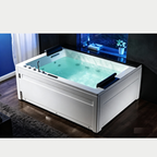 Eurano ERN 11653A 6-Person Whirlpool Bathtub (1900×1500×830mm) LED Hydrotherapy Massage Spa Tub with Air Jets, Waterfall & Digital Control