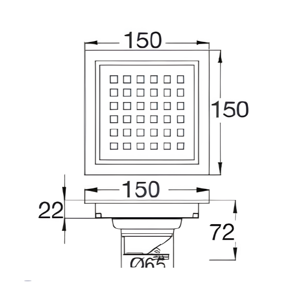 SWFG SUS304 150x150mm Square Hole Floor Grating Anti-Odor Anti-Pest Stainless Steel Bathroom Floor Trap Drain – Stainless Steel / Gold / Rose Gold