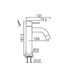 Saniware SWS-304-3961 304 Stainless Steel Basin Pillar Tap Brushed Silver Suitable for Compact basins, small bathrooms, utility sinks & budget renovation projects