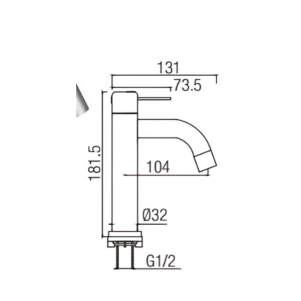 Saniware SWS-304-3961 304 Stainless Steel Basin Pillar Tap Brushed Silver Suitable for Compact basins, small bathrooms, utility sinks & budget renovation projects