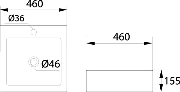 DOCASA 256 470mm Ceramic White Counter Top Basin Sinki Tandas Bilik Mandi For Bathroom,Dining Area, And Outdoor Murah