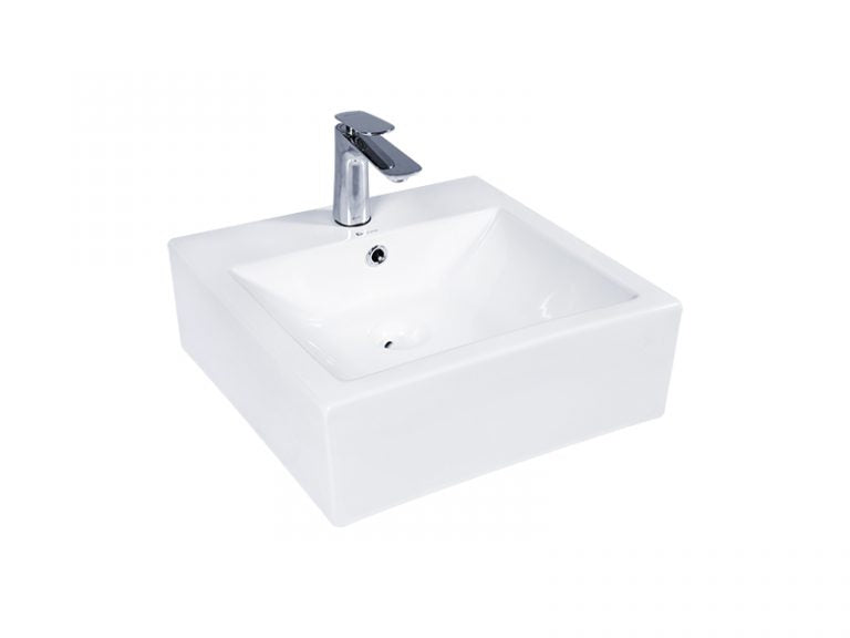 DOCASA 256 470mm Ceramic White Counter Top Basin Sinki Tandas Bilik Mandi For Bathroom,Dining Area, And Outdoor Murah