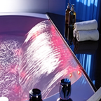 Eurano ERN 11654W Luxury 6-Person Whirlpool Bathtub (1700×1700×830mm) LED Hydrotherapy Massage Spa Tub with Air Jets, Waterfall & Digital Control