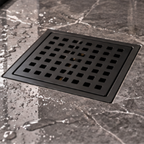 Onimi FT154-150-BL 150 x 150mm Matt Black Square Grid Stainless Steel Floor Trap