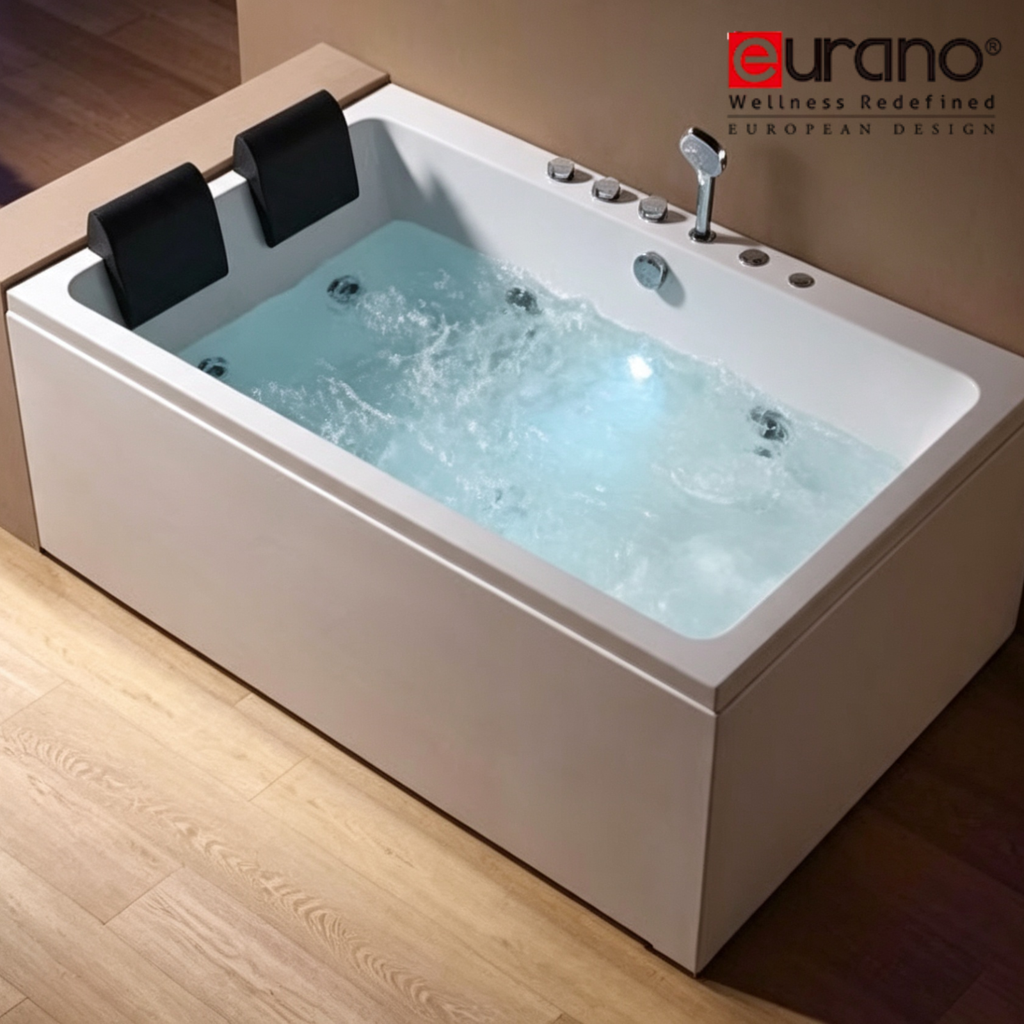 Eurano ERN 11488L/R (1100×650mm) LED Hydrotherapy Massage Spa Tub with Air Jets & Digital Control