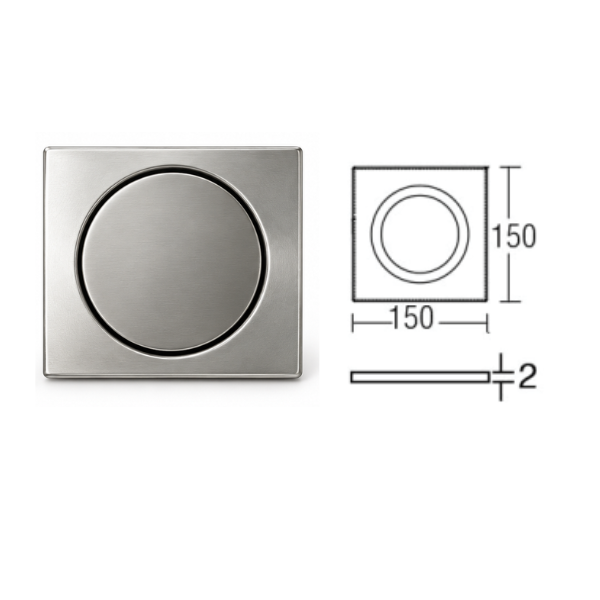Saniware SUS304 Stainless Steel 150x150mm Bathroom Floor Grating Floor Trap Drain Cover Shower Waste Grate – 4 Designs / Washing Machine Outlet Option