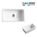 Cavarro Levanzo CL321910 813 × 483mm White Fireclay Rectangular Single Bowl Kitchen Sink Undermount Ideal for Family Kitchens and Utility Rooms