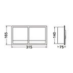 Onimi A119 315 × 165 × 75mm Stainless Steel 304 Anti-Splash Concealed Twin Toilet Paper Roll Holder – Wall Mounted