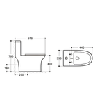 Saniware WC-9393-S250-G Gold 670mm Ceramic Gold One-Piece Washdown Toilet Sinki Tandas Bilik Mandi S-Trap 250mm Roughing-In For Bathroom Renovation & Luxury Homes