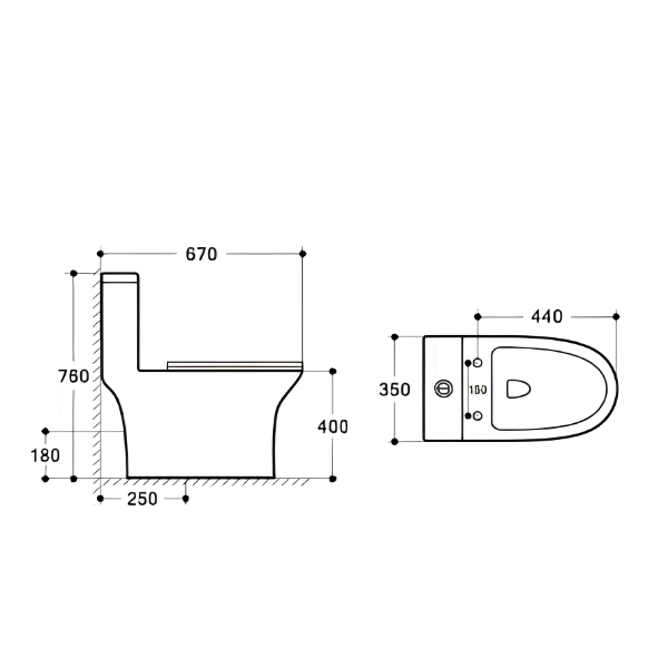 Saniware WC-9393-S250-G Gold 670mm Ceramic Gold One-Piece Washdown Toilet Sinki Tandas Bilik Mandi S-Trap 250mm Roughing-In For Bathroom Renovation & Luxury Homes