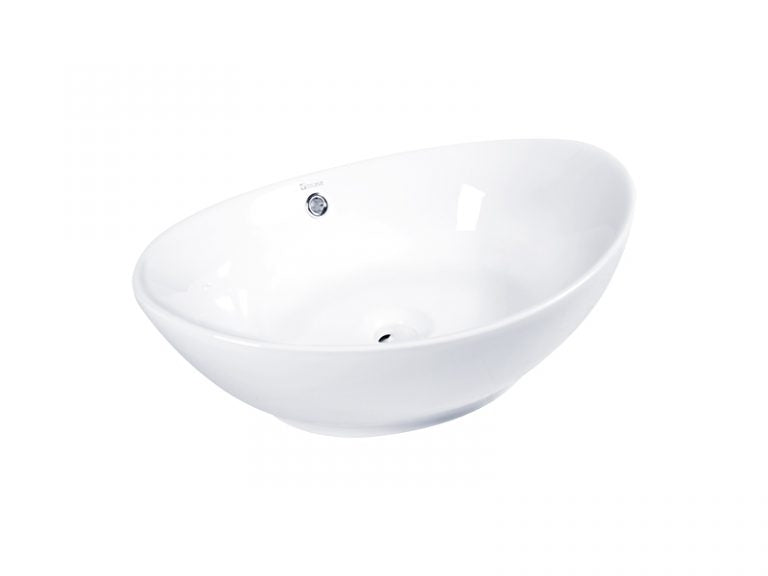 DOCASA 260 590mm Ceramic White Counter Top Basin Sinki Tandas Bilik Mandi For Bathroom,Dining Area, And Outdoor Murah
