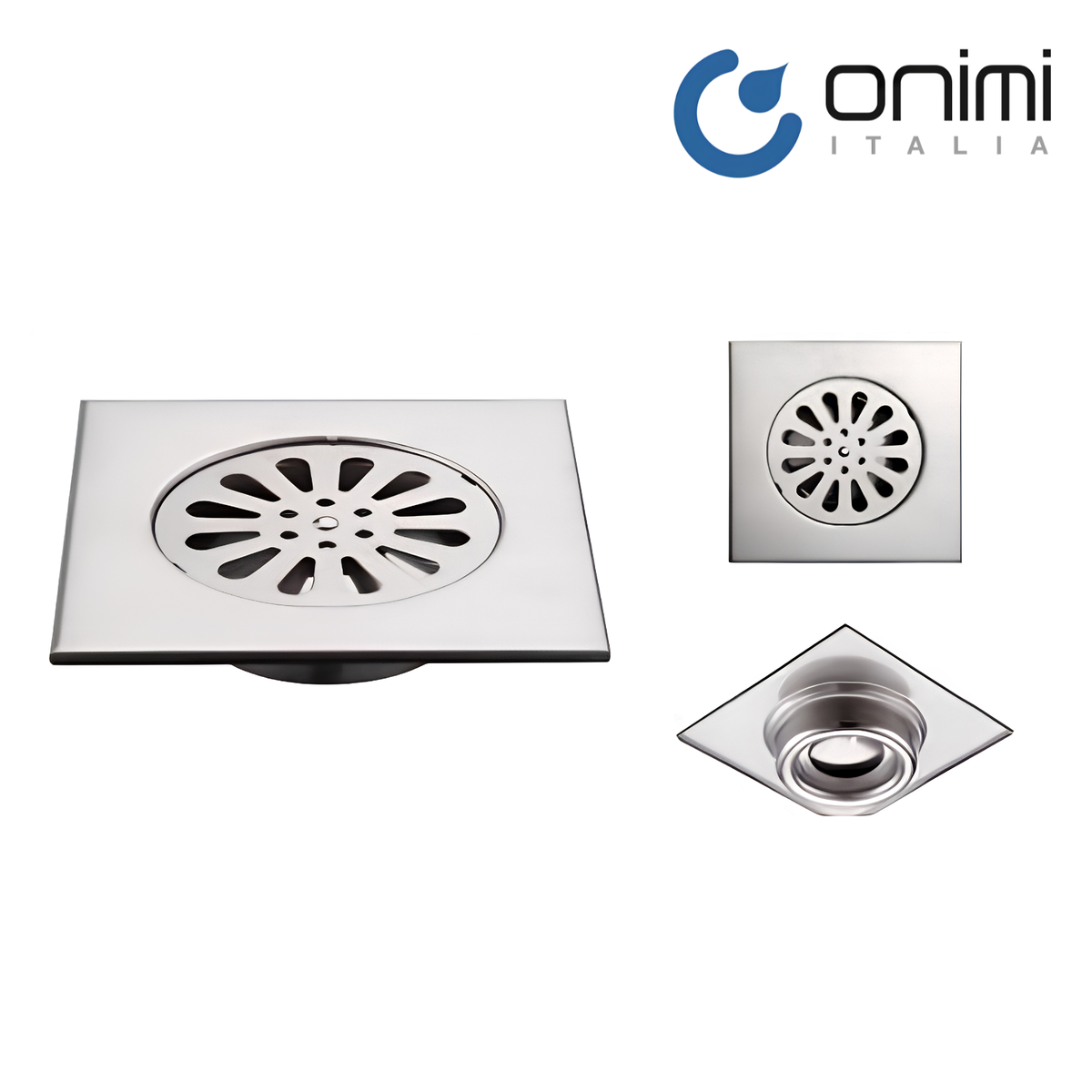 Onimi FT101-4 100 x 100mm Matt Silver SUS304 Stainless Steel Floor Grating