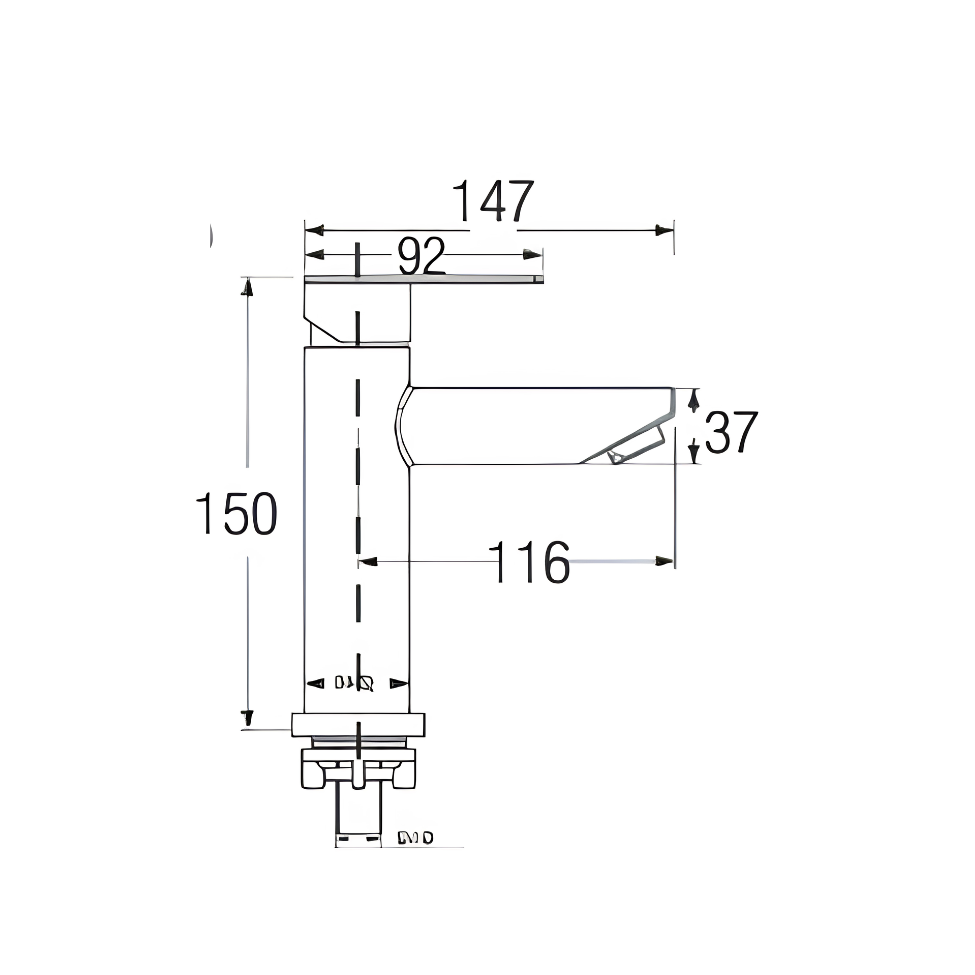 Saniware SWP-SS-304-58 304 Stainless Steel Basin Pillar Tap Brushed Silver Suitable for Countertop basins, medium-height vessel sinks, modern vanity units