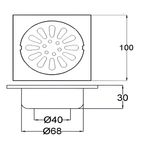 Onimi FT101-4 100 x 100mm Matt Silver SUS304 Stainless Steel Floor Grating