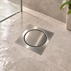 SWFG SUS304 Stainless Steel 150x150mm Bathroom Floor Grating Floor Trap Drain Cover Shower Waste Grate – 4 Designs / Washing Machine Outlet Option