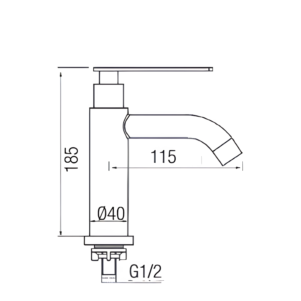 Saniware SWS-304-2861-B Matt Black 304 Stainless Steel Basin Pillar Tap Suitable for Modern bathroom basins, vanity sinks, minimalist style renovations, powder rooms & commercial wash areas