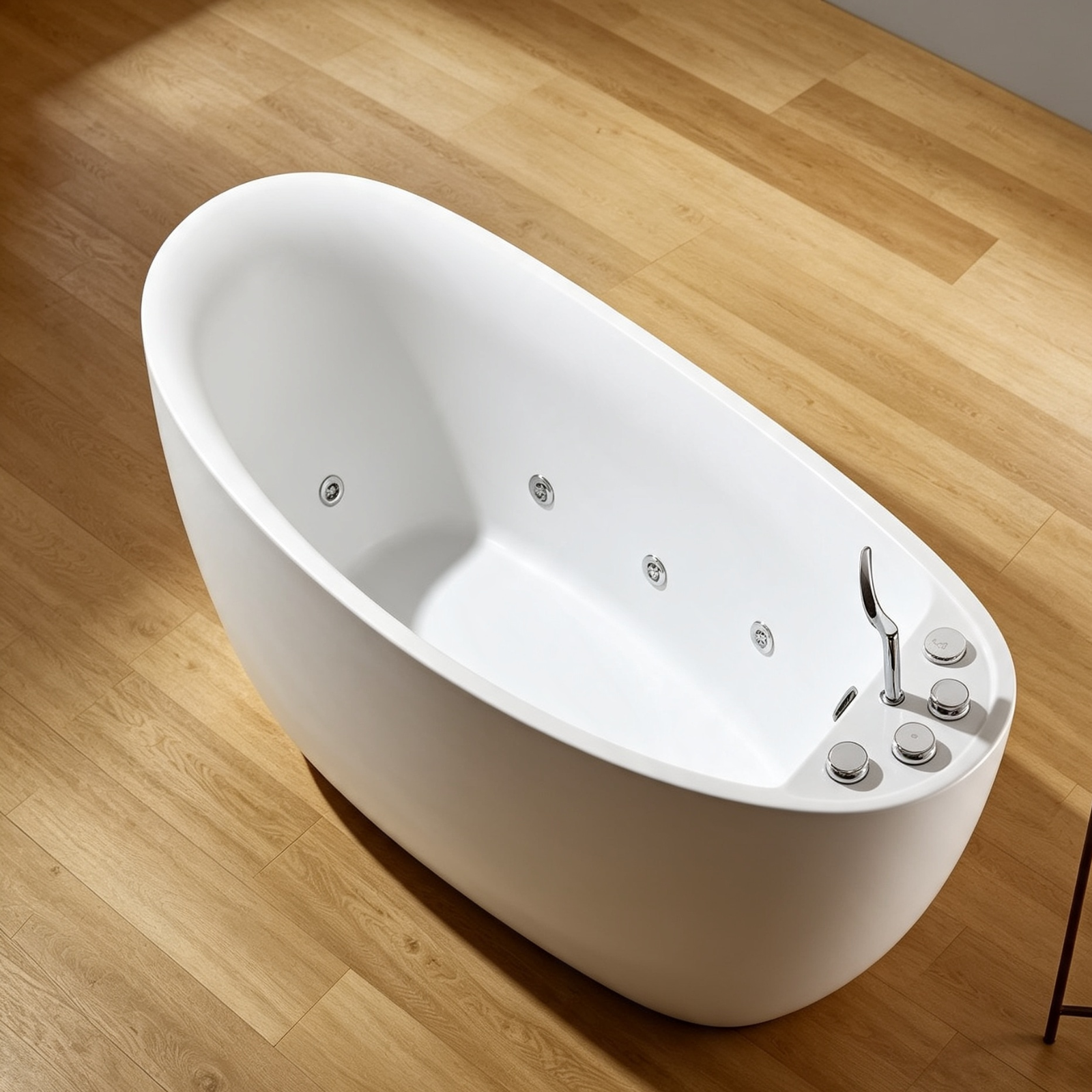 Eurano 11301 Luxury 2-Person Whirlpool Bathtub (1600×800×660mm) LED Hydrotherapy Massage Spa Tub with Air Jets & Digital Control