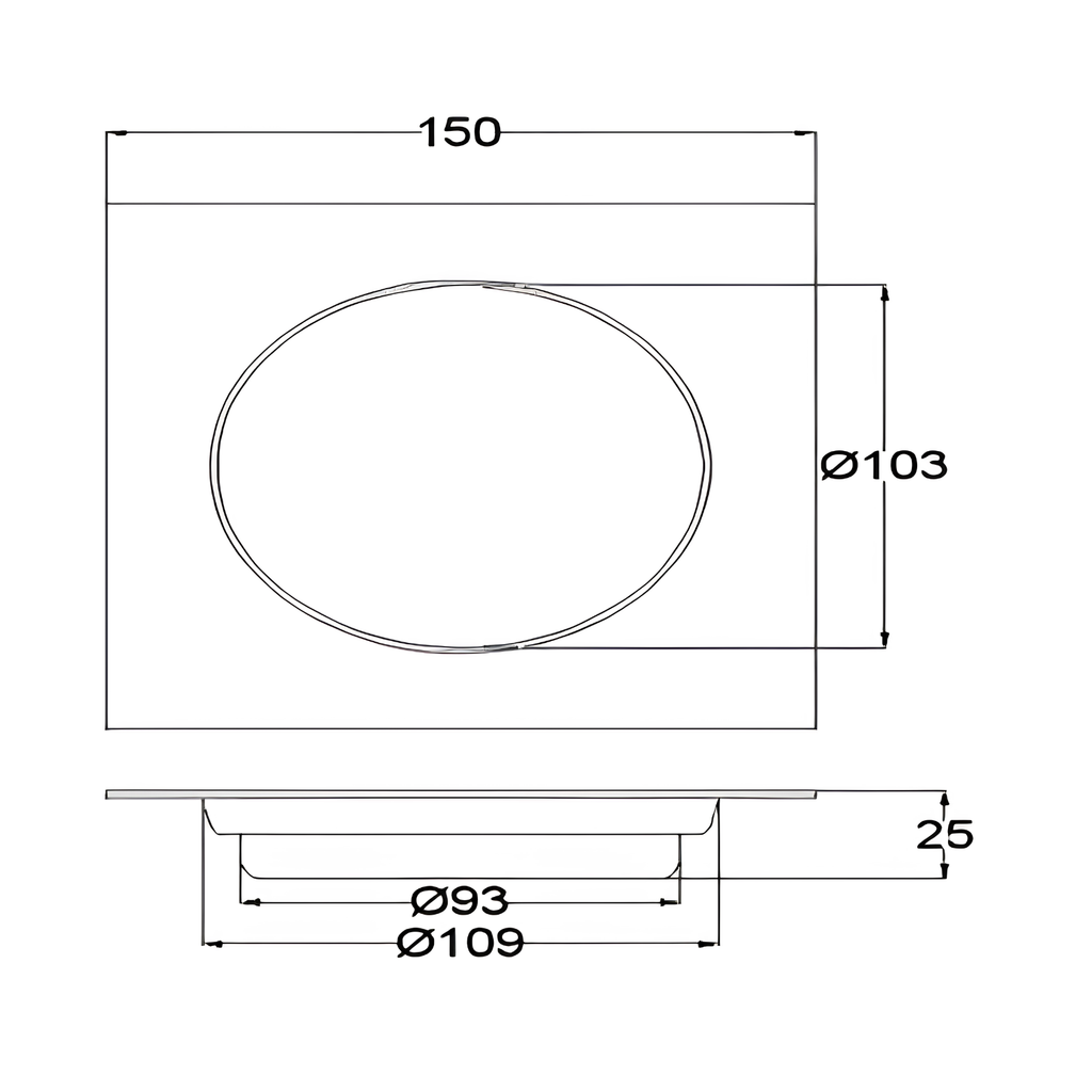 Onimi FT113-6 150 x 150mm Matt Silver SUS304 Stainless Steel Floor Grating