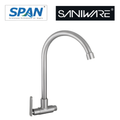 Saniware SWS-304-2864 304 Stainless Steel Kitchen Wall Sink Tap Brushed Silver Suitable for Medium-sized kitchen sinks, modern kitchen renovations, home & small commercial use