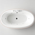 Eurano ERN 11302 Luxury 2-Person Whirlpool Bathtub (1600×800×660mm) LED Hydrotherapy Massage Spa Tub with Air Jets & Digital Control