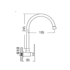 Saniware SWS-304-2864 304 Stainless Steel Kitchen Wall Sink Tap Brushed Silver Suitable for Medium-sized kitchen sinks, modern kitchen renovations, home & small commercial use