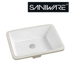 Saniware WB-310 510mm Ceramic White Under Counter Basin Sinki Tandas Bilik Mandi For Bathroom Vanity, Kitchen & Commercial Use