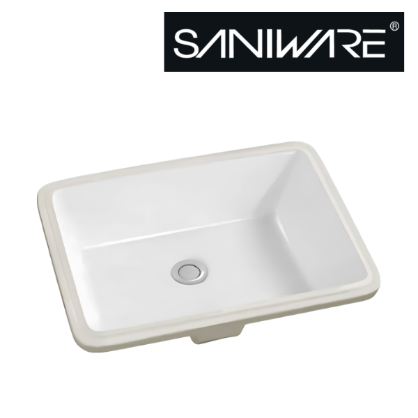Saniware WB-310 510mm Ceramic White Under Counter Basin Sinki Tandas Bilik Mandi For Bathroom Vanity, Kitchen & Commercial Use