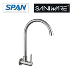 Saniware SWS-304-3964 304 Stainless Steel Kitchen Wall Sink Tap Brushed Silver Suitable for Deep kitchen sinks, large single/double sinks, spacious kitchen layouts