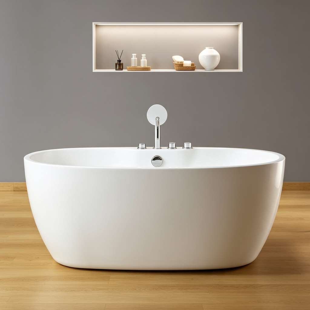 Eurano ERN 11302 Luxury 2-Person Whirlpool Bathtub (1600×800×660mm) LED Hydrotherapy Massage Spa Tub with Air Jets & Digital Control