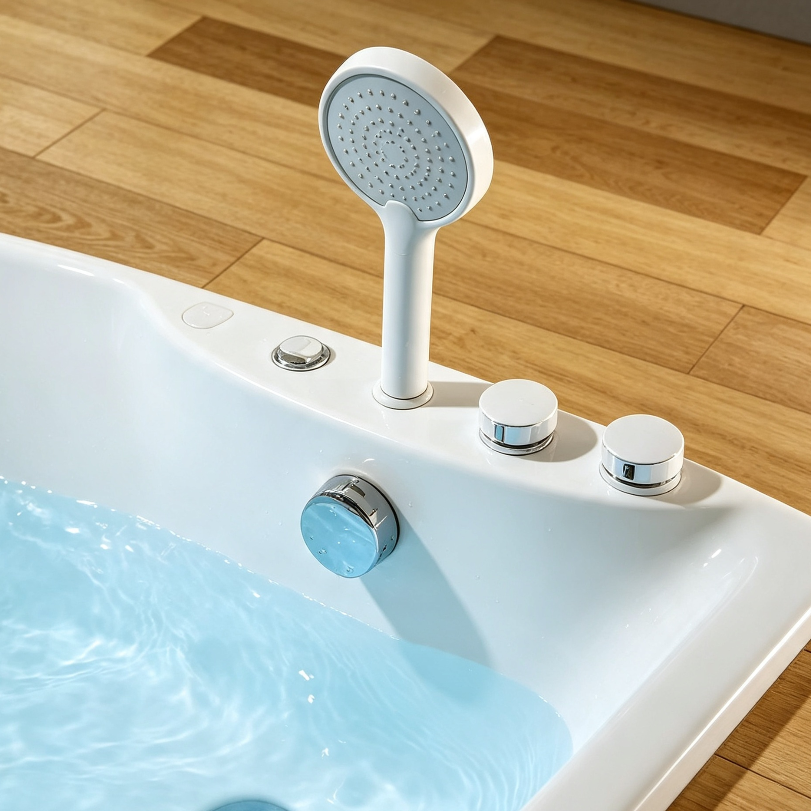 Eurano ERN 11302 Luxury 2-Person Whirlpool Bathtub (1600×800×660mm) LED Hydrotherapy Massage Spa Tub with Air Jets & Digital Control