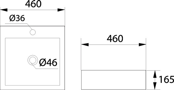 DOCASA 274 460mm Ceramic White Counter Top Basin Sinki Tandas Bilik Mandi For Bathroom,Dining Area, And Outdoor Murah