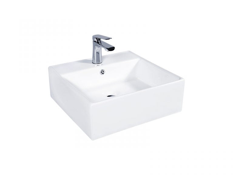 DOCASA 274 460mm Ceramic White Counter Top Basin Sinki Tandas Bilik Mandi For Bathroom,Dining Area, And Outdoor Murah