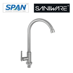 Saniware SWS-304-2865 304 Stainless Steel Kitchen Pillar Sink Tap Brushed Silver Suitable for Regular kitchen sinks, budget-friendly renovations, home kitchens & utility areas
