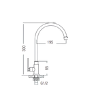 Saniware SWS-304-2865 304 Stainless Steel Kitchen Pillar Sink Tap Brushed Silver Suitable for Regular kitchen sinks, budget-friendly renovations, home kitchens & utility areas