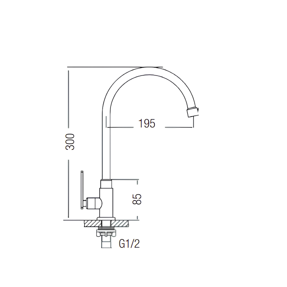 Saniware SWS-304-2865 304 Stainless Steel Kitchen Pillar Sink Tap Brushed Silver Suitable for Regular kitchen sinks, budget-friendly renovations, home kitchens & utility areas