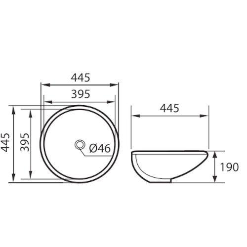DOCASA 276 445mm Ceramic White Under Counter Basin Sinki Tandas Bilik Mandi For Bathroom,Dining Area,Outdoor Murah