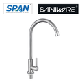 Saniware SWS-304-3965 304 Stainless Steel Kitchen Pillar Sink Tap Brushed Silver Suitable for Deep kitchen sinks, large single/double sinks, modern kitchen setups
