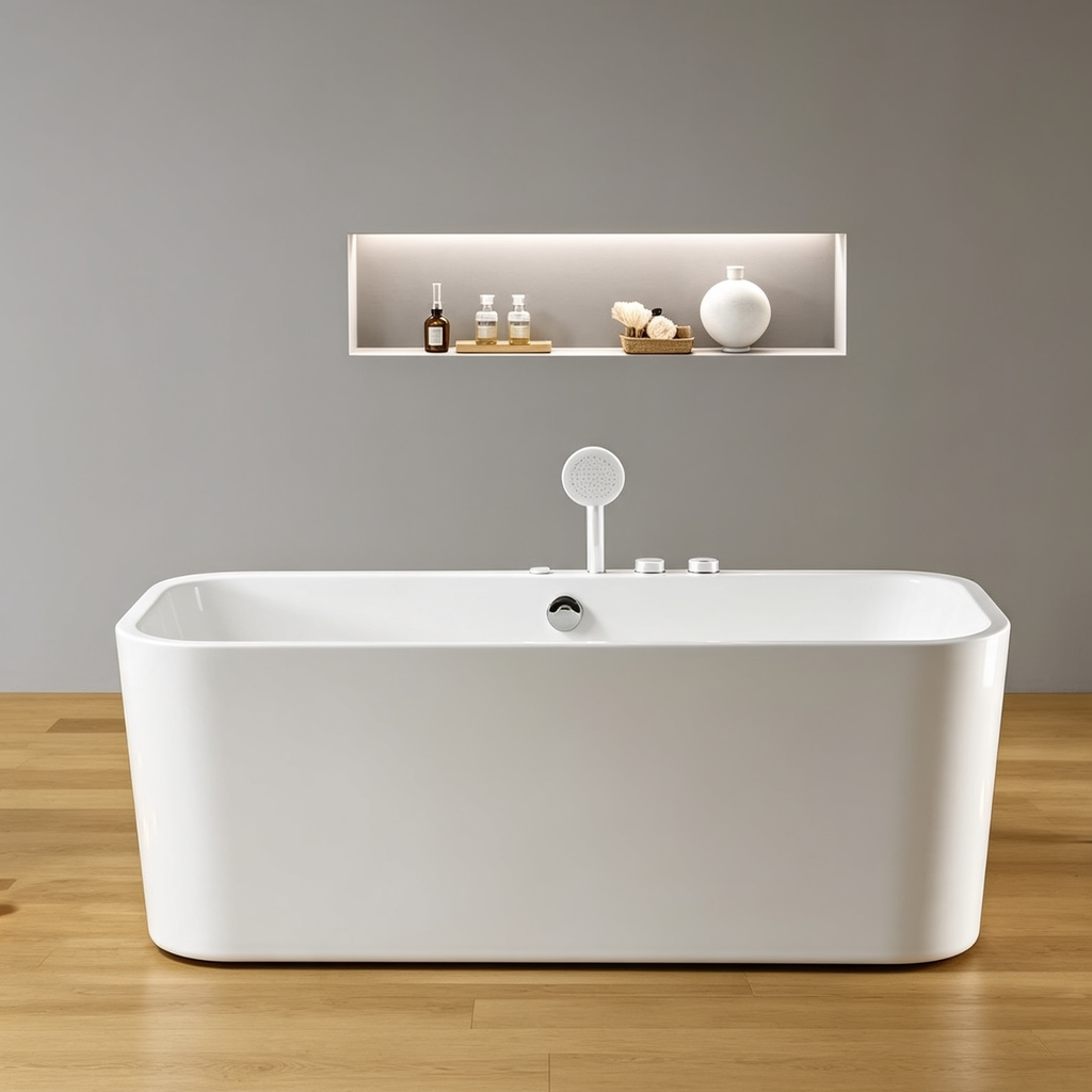 Eurano ERN 11303 Luxury 2-Person Whirlpool Bathtub (1600×780×600mm) LED Hydrotherapy Massage Spa Tub with Air Jets & Digital Control