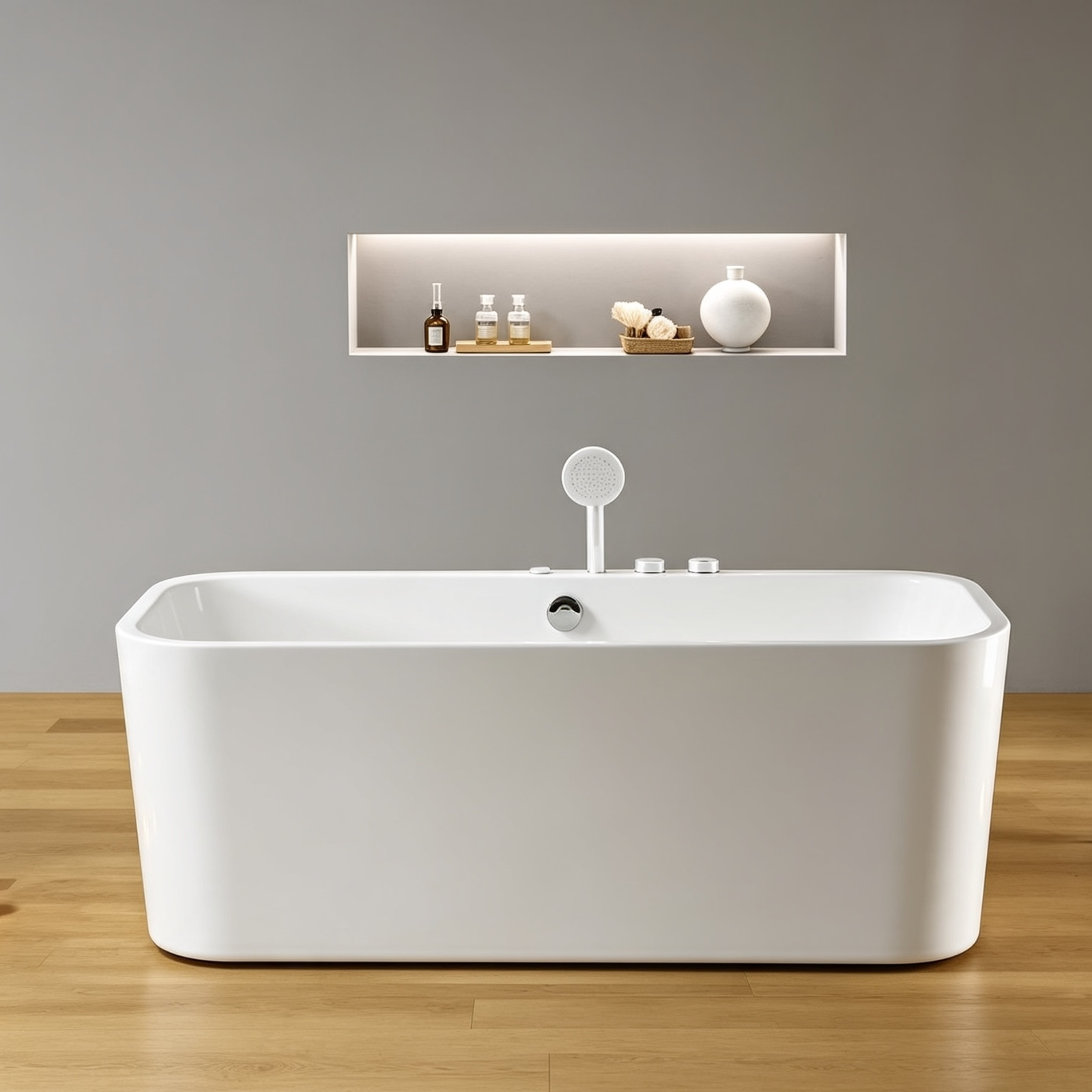 Eurano ERN 11303 Luxury 2-Person Whirlpool Bathtub (1600×780×600mm) LED Hydrotherapy Massage Spa Tub with Air Jets & Digital Control