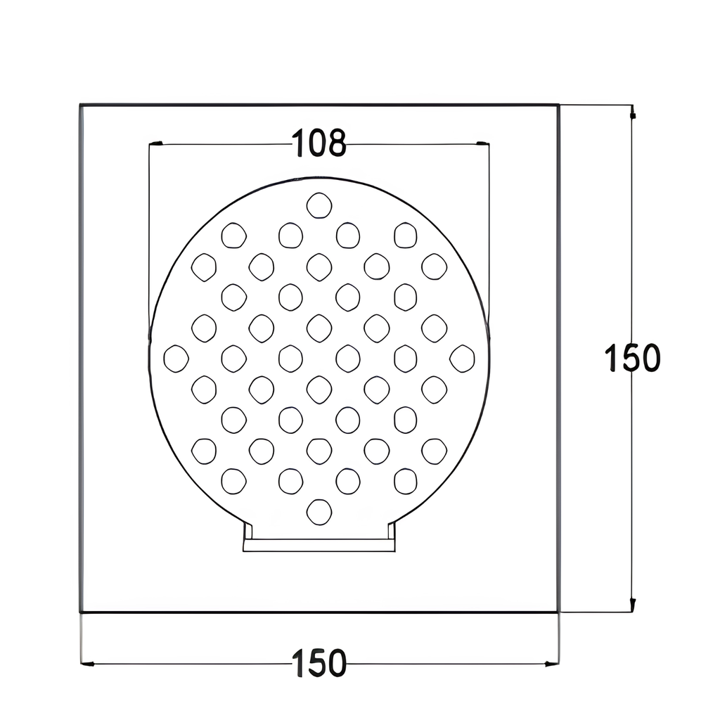 Onimi FT122-6 150 x 150mm Matt Silver Stainless Steel Floor Grating