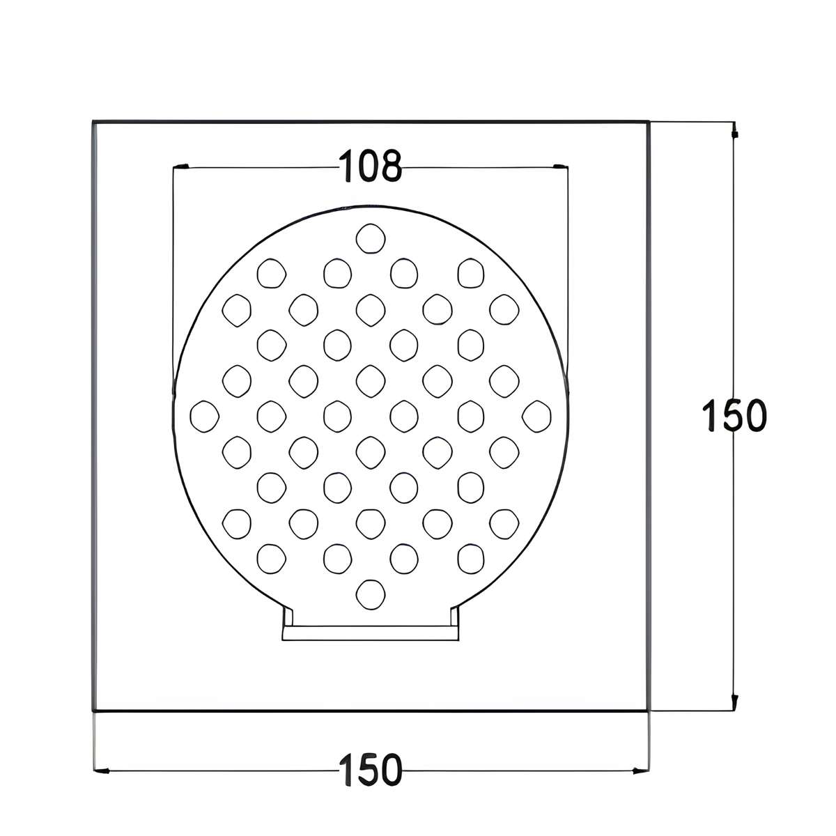 Onimi FT122-6 150 x 150mm Matt Silver Stainless Steel Floor Grating