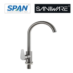 Saniware SWP-SS-304-84 304 Stainless Steel Kitchen Pillar Sink Tap Brushed Silver Suitable for Standard kitchen sinks, residential kitchens, small to medium sink basins