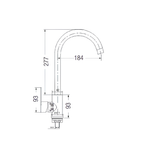 Saniware SWP-SS-304-84 304 Stainless Steel Kitchen Pillar Sink Tap Brushed Silver Suitable for Standard kitchen sinks, residential kitchens, small to medium sink basins