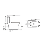 Saniware WC-9393-S250-RG Rose Gold 670mm Ceramic Rose Gold One-Piece Washdown Toilet Sinki Tandas Bilik Mandi S-Trap 250mm Roughing-In For Bathroom Renovation & Luxury Homes