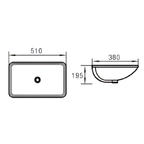 Saniware WB-310 510mm Ceramic White Under Counter Basin Sinki Tandas Bilik Mandi For Bathroom Vanity, Kitchen & Commercial Use