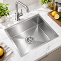 Saniware Nano Stainless Steel Single Bowl Kitchen Sink 600x450x230mm Handmade R10 Deep Bowl Sink – Silver / Black / Gold / Rose Gold / Gun Metal