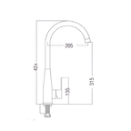 Saniware SWP-SS-304-89 304 Stainless Steel Kitchen Pillar Sink Tap Brushed Silver Suitable for Large kitchen sinks, double-basin setups, premium residential & light commercial kitchens