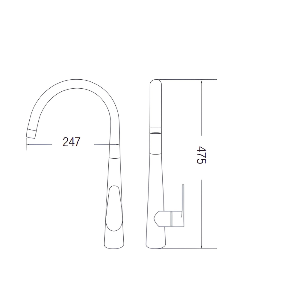 Saniware SWP-SS-B-215 Brass Kitchen Pillar Sink Tap Premium Finish Suitable for Luxury kitchen renovations, premium residential spaces, high-end commercial projects